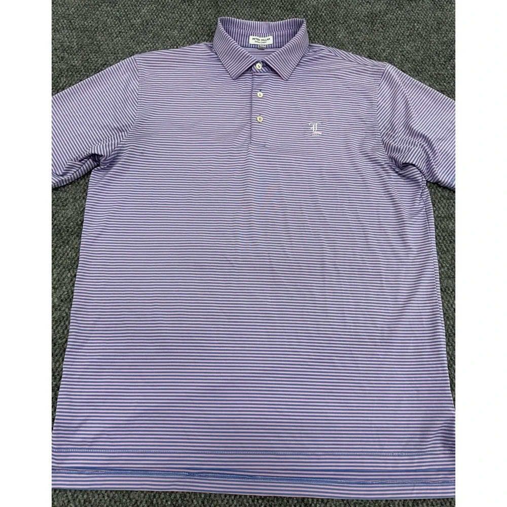 Peter Millar Men's Large Golf Performance Polo Shirt Llanerch Country Club 1901 - Picture 2 of 7